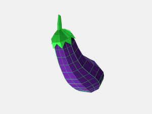 low poly cartoon eggplant Modelo 3D