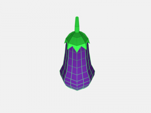 low poly cartoon eggplant Modelo 3D