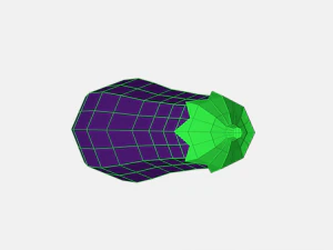 low poly cartoon eggplant 3D Model