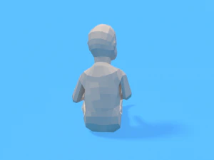 low poly baby sitting on the floor 3D Model