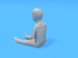low poly baby sitting on the floor 3D Model