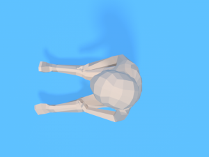 low poly baby sitting on the floor 3D Model