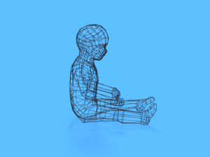 low poly baby sitting on the floor 3D Model