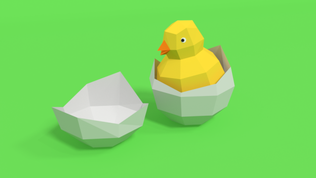 low poly cartoon chick 3D Model .c4d .max .obj .3ds .fbx .stl .blend 