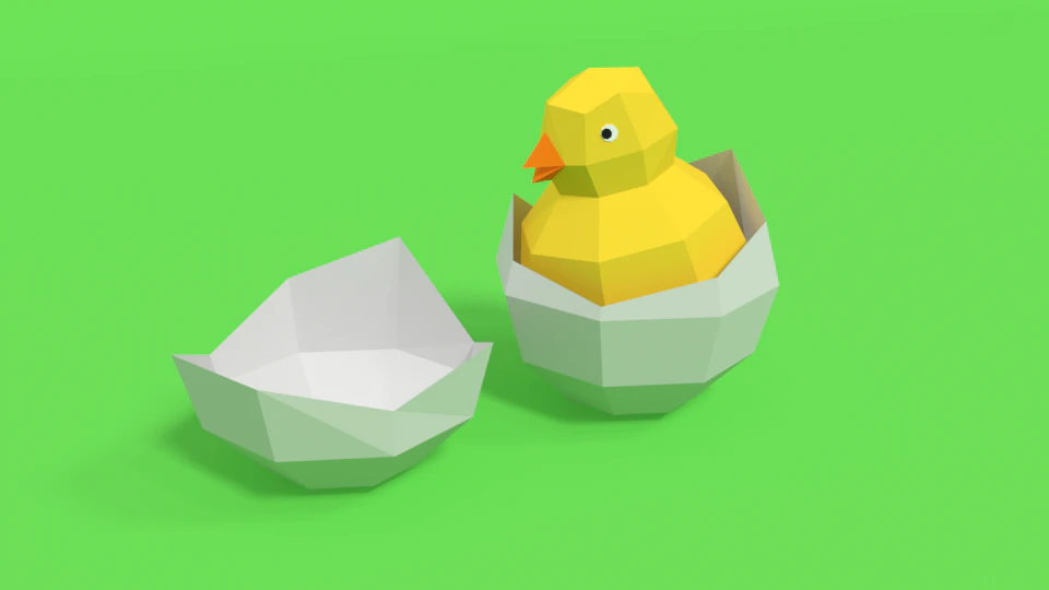 low poly cartoon chick 3D Model .c4d .max .obj .3ds .fbx .stl .blend 
