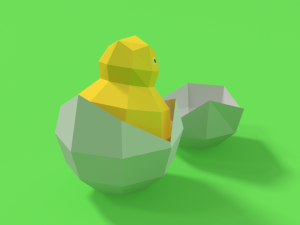 low poly cartoon chick 3D Model