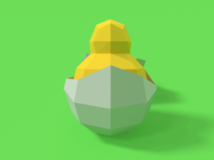 low poly cartoon chick 3D Model