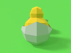 low poly cartoon chick 3D Model