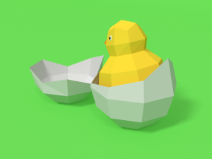 low poly cartoon chick 3D Model