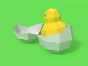 low poly cartoon chick 3D Model