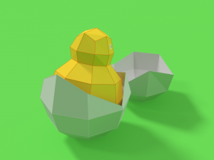 low poly cartoon chick 3D Model