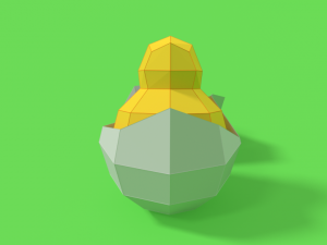 low poly cartoon chick 3D Model