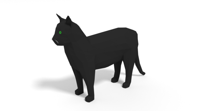 low poly cartoon cat 3D-Modell .c4d .max .obj .3ds .fbx .stl .blend 