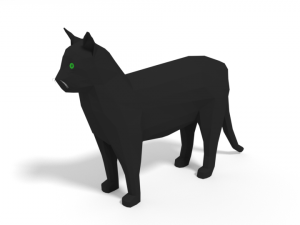low poly cartoon cat 3D Model