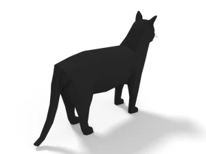 low poly cartoon cat 3D Model