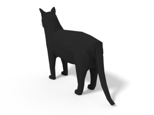 low poly cartoon cat 3D-Modell