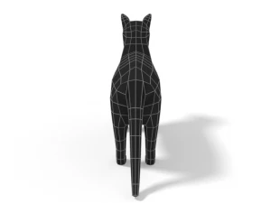 low poly cartoon cat 3D Model