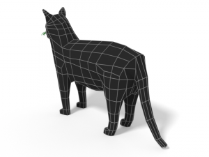 low poly cartoon cat 3D-Modell
