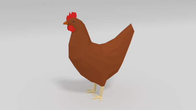 low poly cartoon chicken 3D Модель .c4d .max .obj .3ds .fbx .stl .blend 