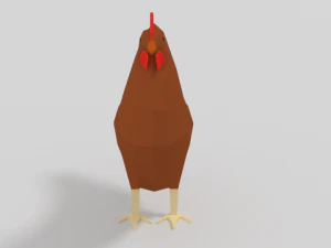 low poly cartoon chicken 3D Model