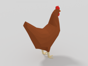 low poly cartoon chicken 3D Модель