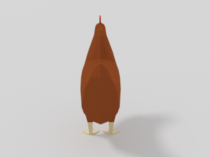 low poly cartoon chicken 3D Модель