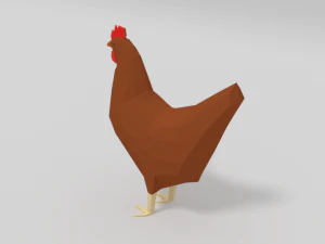 low poly cartoon chicken 3D Model