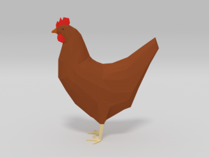 low poly cartoon chicken 3D Модель