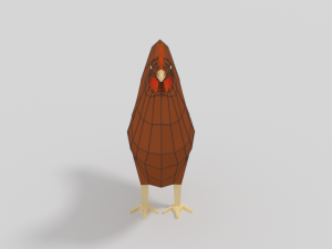 low poly cartoon chicken 3D Модель