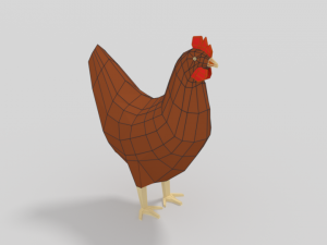 low poly cartoon chicken 3D Модель