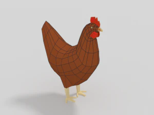 low poly cartoon chicken 3D Model