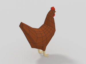 low poly cartoon chicken 3D Модель