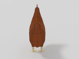 low poly cartoon chicken 3D Model