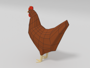 low poly cartoon chicken 3D Модель