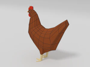 low poly cartoon chicken 3D Model