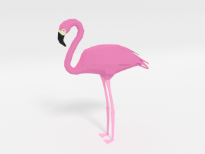 low poly cartoon flamingo Modelo 3D
