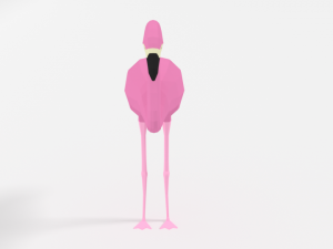 low poly cartoon flamingo 3D-Modell