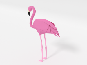 low poly cartoon flamingo 3D-Modell