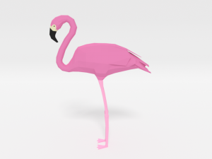 low poly cartoon flamingo 3D-Modell