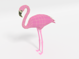 low poly cartoon flamingo 3D-Modell