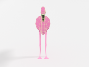 low poly cartoon flamingo 3D-Modell