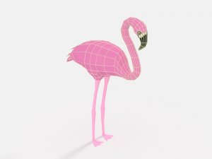 low poly cartoon flamingo 3D-Modell