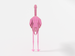 low poly cartoon flamingo 3D-Modell
