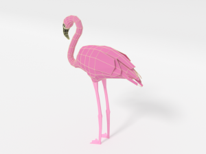 low poly cartoon flamingo 3D-Modell