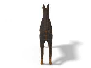 low poly cartoon doberman 3D 모델