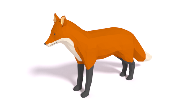 low poly cartoon fox Model 3D .c4d .max .obj .3ds .fbx .stl .blend 