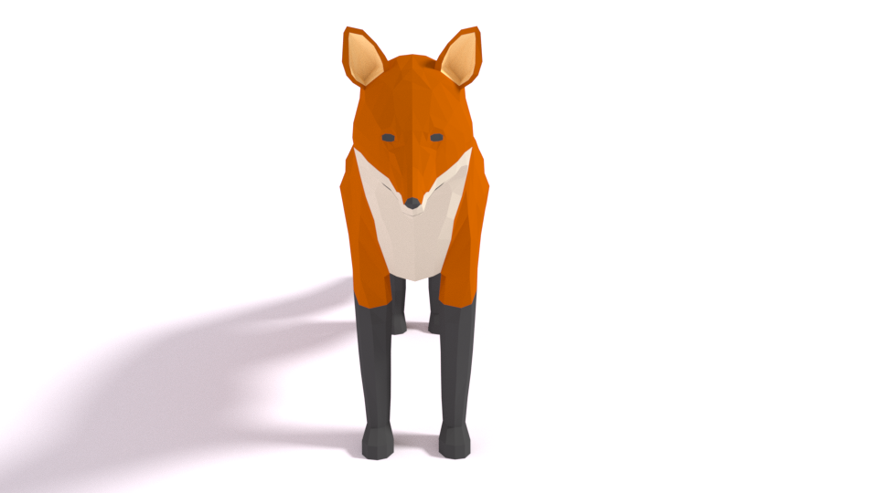 low poly cartoon fox 3D Model in Wildlife 3DExport