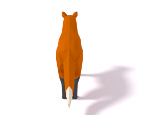 low poly cartoon fox Model 3D