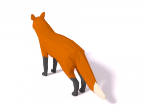 low poly cartoon fox Model 3D