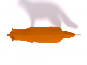 low poly cartoon fox Model 3D